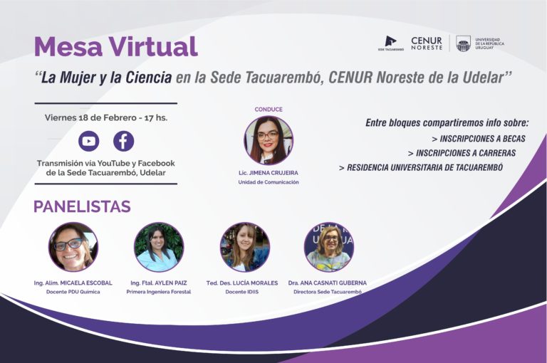Mesa Virtual: La Mujer y la Ciencia en la Sede Tacuarembó, CENUR Noreste de la Udelar
