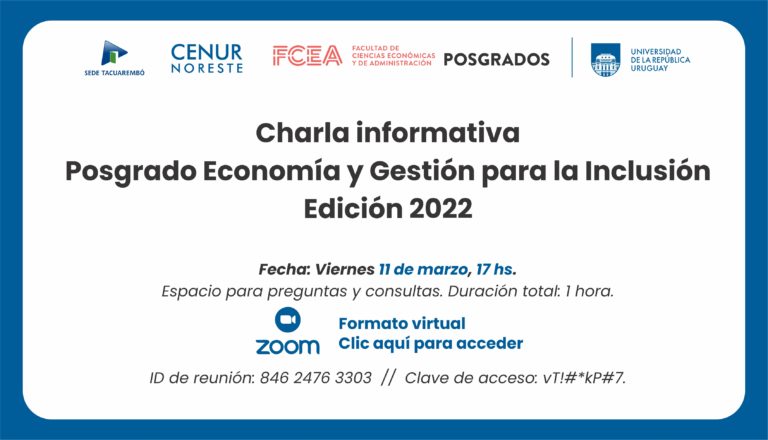 Charla informativa Posgrado Economía y Gestión para la Inclusión – Edición 2022