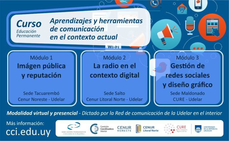 Curso de educación permanente en tres módulos y en tres puntos del país: Aprendizajes y herramientas de comunicación en el contexto actual