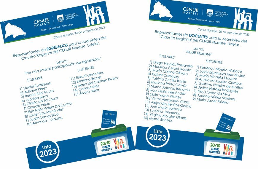 Viernes 20/10 | Elecciones Regionales: Asamblea del Claustro CENUR Noreste