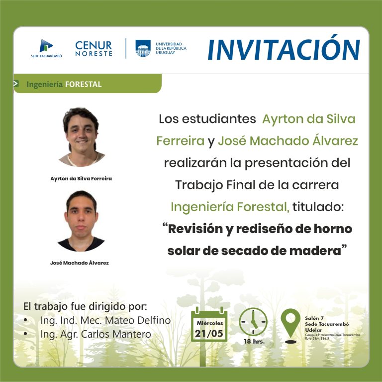 Presentación trabajo final carrera IF: «Revisión y rediseño de horno solar de secado de madera»
